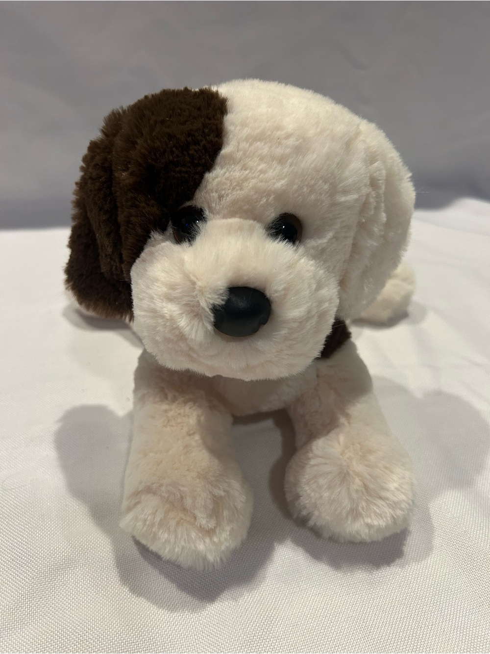Douglas Cuddle Toy DONNIE White & Brown Dog Plush 10" Soft Stuffed Animal